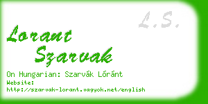 lorant szarvak business card